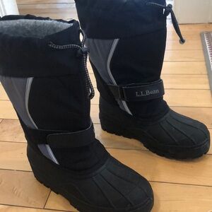 L.L. Bean Northwoods kids Black and Gray Waterproof Rain & Snow Boots